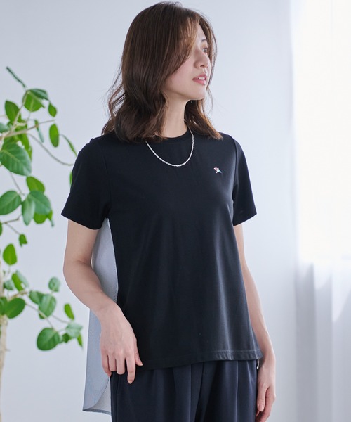 Arnold Palmer（アーノルドパーマー）の「バックストライプ ドッキング フレア チュニック（チュニック・レディース・ホワイト/ブラック/杢グレー・S/M/L）」の2枚目の写真