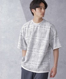 ジャガードフェイクレイヤードTシャツ 半袖