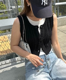 andme | スラブヤーンショート丈ニットトップス(タンクトップ)