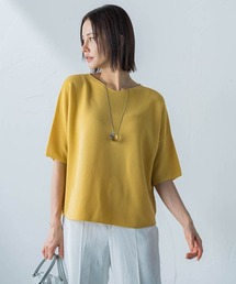 ホールガーメント5分袖ニットプルオーバー≪手洗い可能≫