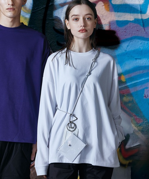 FUBAR（フーバー）の「[FUBAR] オーバーサイズロングスリーブクールTシャツ 長袖（Tシャツ/カットソー・メンズ・ブラック/ホワイト・L/M/S）」の2枚目の写真