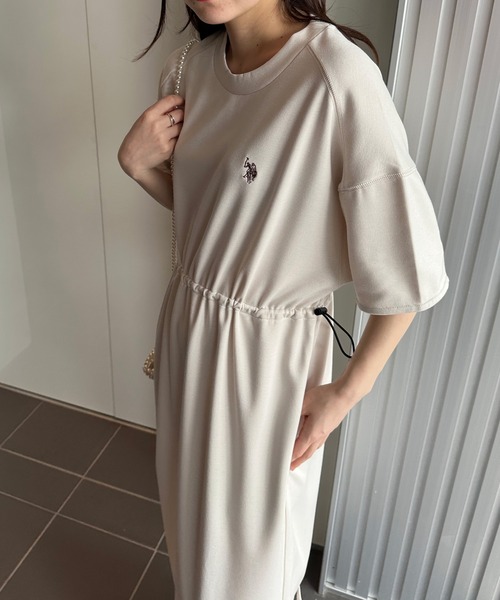 U.S. POLO ASSN.(ユーエスポロアッスン)の「RANAN/solleim別注【U.S.POLO ASSN.】ドロストカットワンピース(ワンピース・レディース・アイボリー/ブラック/グレー・M/L/LL)」の10枚目の写真