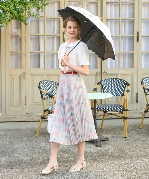 an another angelus（アンアナザーアンジェラス）の「カリグラフィーロゴ刺繍日傘/ananotherangelus（長傘・レディース・ベージュ/ホワイト×ネイビー・FREE）」の19枚目の写真