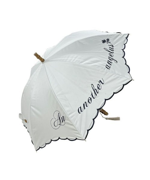 an another angelus（アンアナザーアンジェラス）の「カリグラフィーロゴ刺繍日傘/ananotherangelus（長傘・レディース・ベージュ/ホワイト×ネイビー・FREE）」の11枚目の写真