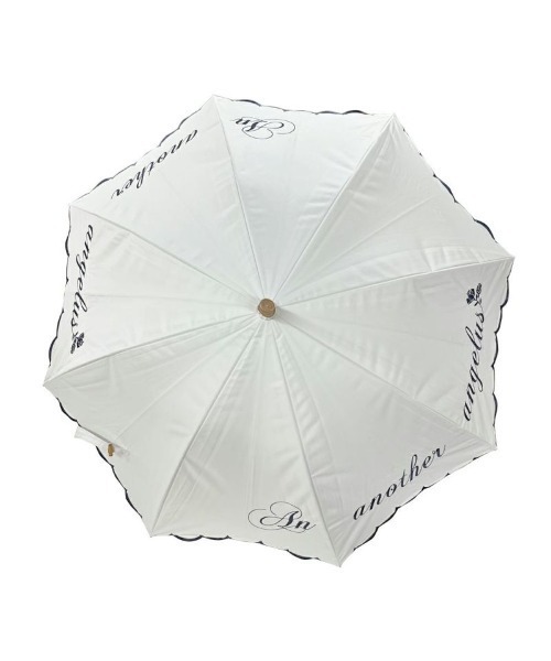 an another angelus（アンアナザーアンジェラス）の「カリグラフィーロゴ刺繍日傘/ananotherangelus（長傘・レディース・ベージュ/ホワイト×ネイビー・FREE）」の4枚目の写真