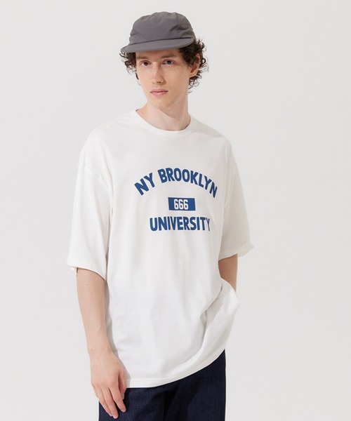 coca(coca)(コカ)の「接触冷感 吸水速乾 抗菌消臭 カレッジプリントTシャツ(Tシャツ/カットソー・メンズ・ホワイト/ブラック・L/M/XL)」の6枚目の写真