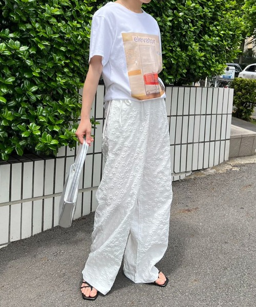 mebole(メボレ)の「ウエストリボンフラワーワイドパンツ(その他パンツ・レディース・クリーム/ブラック/ホワイト・FREE)」の2枚目の写真