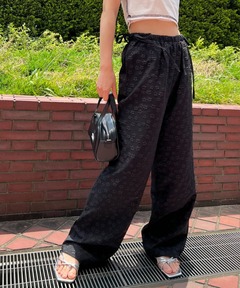 セール】glitter tuck pleat wide denim / グリッタータックプリーツ