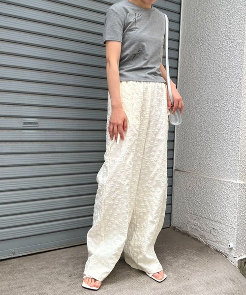mebole(メボレ)の「ウエストリボンフラワーワイドパンツ(その他パンツ・レディース・クリーム/ブラック/ホワイト・FREE)」の8枚目の写真