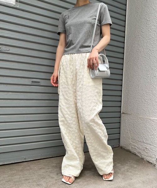 mebole(メボレ)の「ウエストリボンフラワーワイドパンツ(その他パンツ・レディース・クリーム/ブラック/ホワイト・FREE)」の10枚目の写真