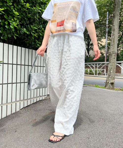 mebole(メボレ)の「ウエストリボンフラワーワイドパンツ(その他パンツ・レディース・クリーム/ブラック/ホワイト・FREE)」の21枚目の写真