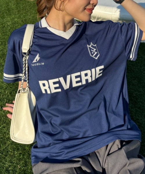 Birthday room（バースデイルーム）の「ユニフォームゲームシャツ/フットボールTシャツ（ポロシャツ・レディース・ネイビー/ホワイト・FREE）」の13枚目の写真