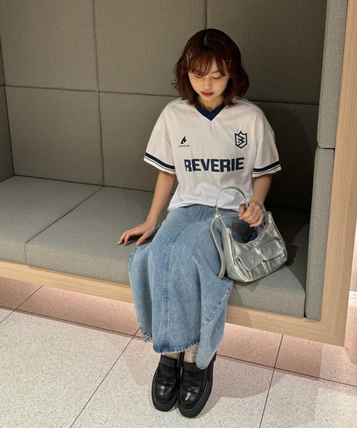 Birthday room（バースデイルーム）の「ユニフォームゲームシャツ/フットボールTシャツ（ポロシャツ・レディース・ネイビー/ホワイト・FREE）」の18枚目の写真