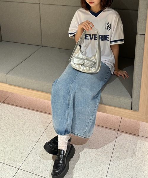 Birthday room（バースデイルーム）の「ユニフォームゲームシャツ/フットボールTシャツ（ポロシャツ・レディース・ネイビー/ホワイト・FREE）」の20枚目の写真