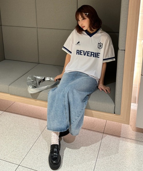 Birthday room（バースデイルーム）の「ユニフォームゲームシャツ/フットボールTシャツ（ポロシャツ・レディース・ネイビー/ホワイト・FREE）」の21枚目の写真