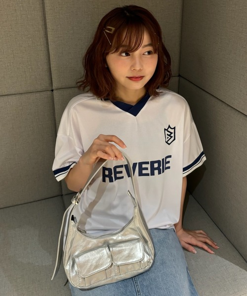 Birthday room（バースデイルーム）の「ユニフォームゲームシャツ/フットボールTシャツ（ポロシャツ・レディース・ネイビー/ホワイト・FREE）」の16枚目の写真