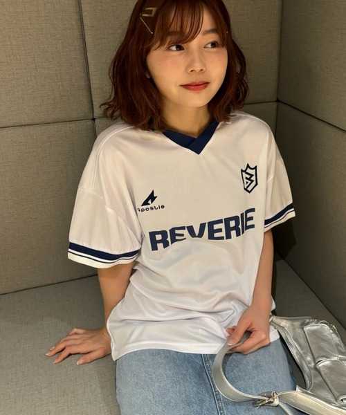 Birthday room（バースデイルーム）の「ユニフォームゲームシャツ/フットボールTシャツ（ポロシャツ・レディース・ネイビー/ホワイト・FREE）」の17枚目の写真