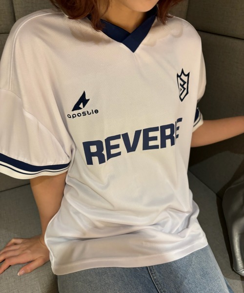 Birthday room（バースデイルーム）の「ユニフォームゲームシャツ/フットボールTシャツ（ポロシャツ・レディース・ネイビー/ホワイト・FREE）」の14枚目の写真