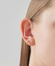 ブラックダイヤ フープ式 ピアス K10WG ブラックダイヤモンド