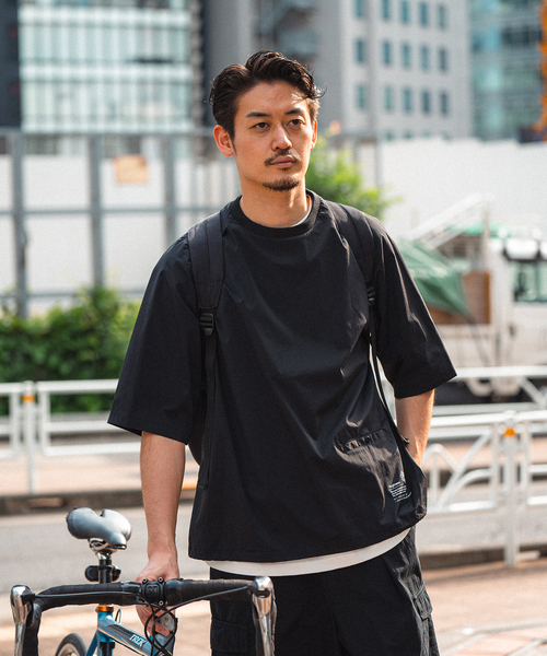 417 EDIFICE（フォーワンセブンエディフィス）の「”ワッシャーナイロン” ラグランTシャツ（Tシャツ/カットソー・メンズ・ブラック・MEDIUM/LARGE/SMALL）」の3枚目の写真