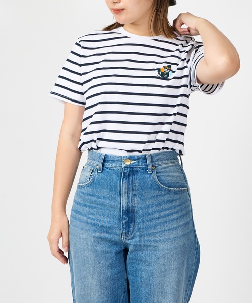 MOOMIN(ムーミン)の「MOOMIN / ムーミン ケサクッカ 刺繍 ボーダー TEE Tシャツ BORDER TEE WNI(Tシャツ/カットソー・レディース・ネイビー/ブラック/グレー・FREE)」の15枚目の写真