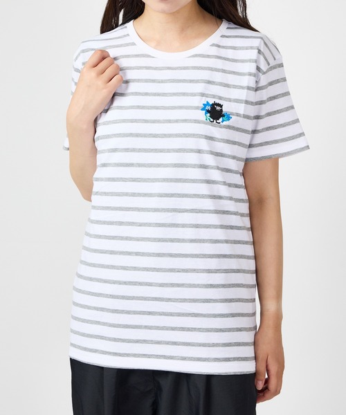 MOOMIN(ムーミン)の「MOOMIN / ムーミン ケサクッカ 刺繍 ボーダー TEE Tシャツ BORDER TEE WNI(Tシャツ/カットソー・レディース・ネイビー/ブラック/グレー・FREE)」の10枚目の写真
