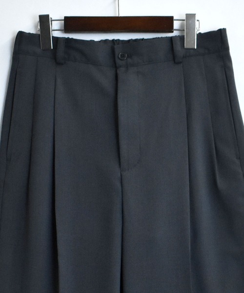 おしゃれスタ（オシャレスタ）の「ツータック ルーズ スラックス【IR】 レディース メンズ（スラックス・メンズ・ブラック/カーキ/チャコールグレー・L/XL/M）」の3枚目の写真