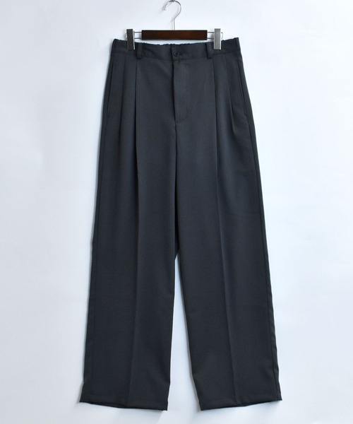 おしゃれスタ（オシャレスタ）の「ツータック ルーズ スラックス【IR】 レディース メンズ（スラックス・メンズ・ブラック/カーキ/チャコールグレー・L/XL/M）」の6枚目の写真