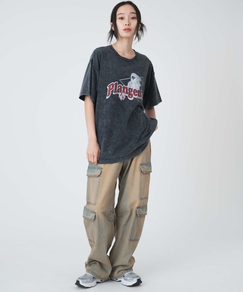 WEGO（ウィゴー）の「WEGO/ヴィンテージウォッシュデニムカーブカーゴパンツ（デニムパンツ・レディース・ブルー系1/ブラック/ライトインディゴブルー・MEDIUM/SMALL）」の5枚目の写真