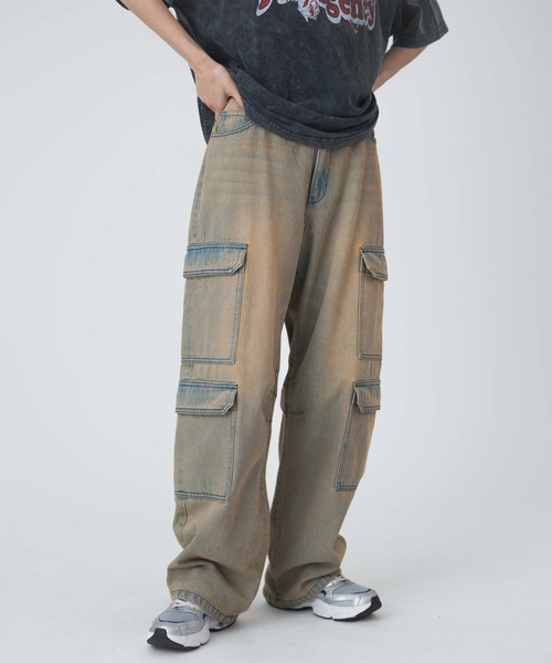 WEGO（ウィゴー）の「WEGO/ヴィンテージウォッシュデニムカーブカーゴパンツ（デニムパンツ・レディース・ブルー系1/ブラック/ライトインディゴブルー・MEDIUM/SMALL）」の11枚目の写真