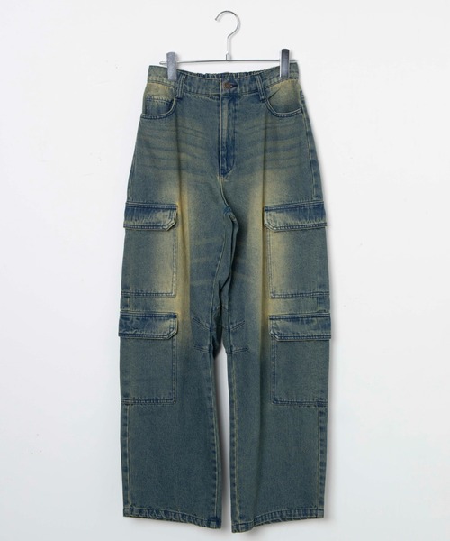 WEGO（ウィゴー）の「WEGO/ヴィンテージウォッシュデニムカーブカーゴパンツ（デニムパンツ・レディース・ブルー系1/ブラック/ライトインディゴブルー・MEDIUM/SMALL）」の22枚目の写真