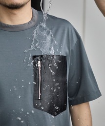 【THE TOKYO/ザトウキョウ】もう汗(焦)らない汗染み,汚れ防止/ソロテックスレザーポケットTシャツ(家で洗えるレザー)