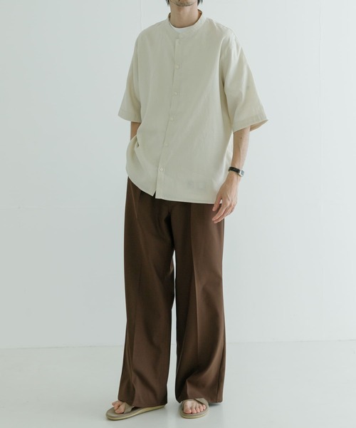 URBAN RESEARCH（アーバンリサーチ）の「ヘンプマオカラーシャツ（シャツ/ブラウス・メンズ・アイボリー/ブラック・MEDIUM/LARGE）」の14枚目の写真