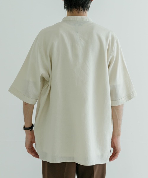 URBAN RESEARCH（アーバンリサーチ）の「ヘンプマオカラーシャツ（シャツ/ブラウス・メンズ・アイボリー/ブラック・MEDIUM/LARGE）」の19枚目の写真