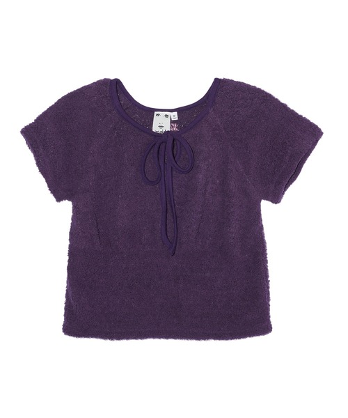 X-girl（エックスガール）の「TELLY CLOTH TEARDROP S/S TOP（Tシャツ/カットソー・レディース・ブラック/オリーブ/パープル・S/M）」の10枚目の写真