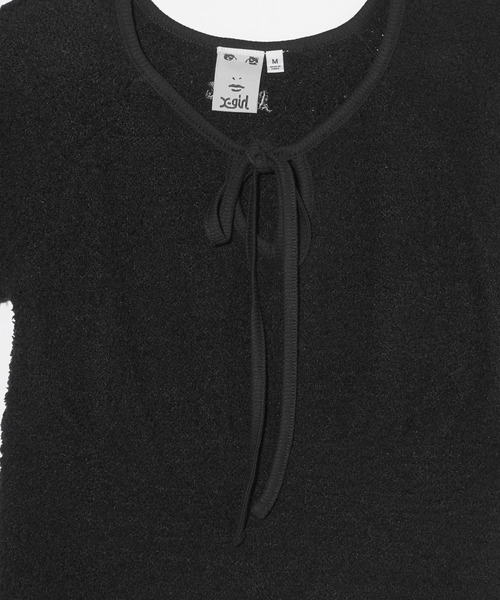 X-girl（エックスガール）の「TELLY CLOTH TEARDROP S/S TOP（Tシャツ/カットソー・レディース・ブラック/オリーブ/パープル・S/M）」の15枚目の写真