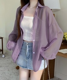 REMUR（レミュール）の「ゆるテロ感がかわいい。冷房対策にも◎ オーバーサイズ シアーシャツ（シャツ/ブラウス）」