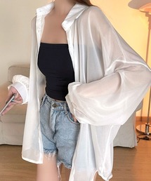 REMUR（レミュール）の「ゆるテロ感がかわいい。冷房対策にも◎ オーバーサイズ シアーシャツ（シャツ/ブラウス）」