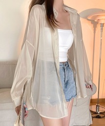 REMUR（レミュール）の「ゆるテロ感がかわいい。冷房対策にも◎ オーバーサイズ シアーシャツ（シャツ/ブラウス）」