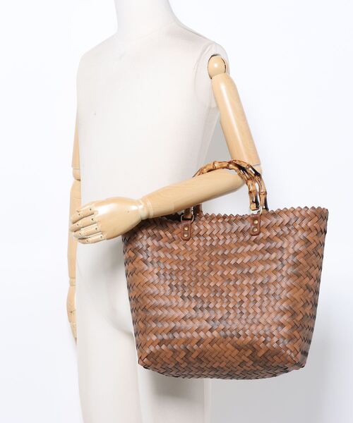 Paradise Picnic（パラダイスピクニック）の「バンブーハンドルかごバッグ（かごバッグ・レディース・ブラック/ブラウン/ベージュ・FREE）」の4枚目の写真