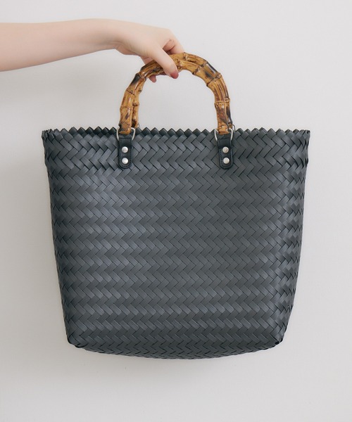 Paradise Picnic（パラダイスピクニック）の「バンブーハンドルかごバッグ（かごバッグ・レディース・ブラック/ブラウン/ベージュ・FREE）」の17枚目の写真