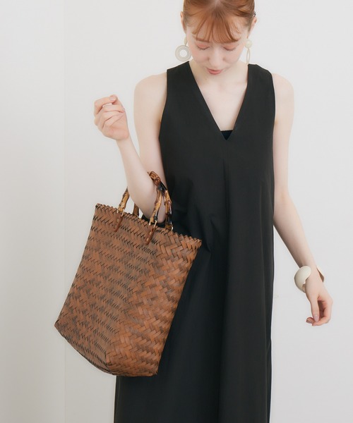 Paradise Picnic（パラダイスピクニック）の「バンブーハンドルかごバッグ（かごバッグ・レディース・ブラック/ブラウン/ベージュ・FREE）」の22枚目の写真
