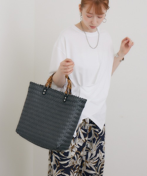 Paradise Picnic（パラダイスピクニック）の「バンブーハンドルかごバッグ（かごバッグ・レディース・ブラック/ブラウン/ベージュ・FREE）」の10枚目の写真