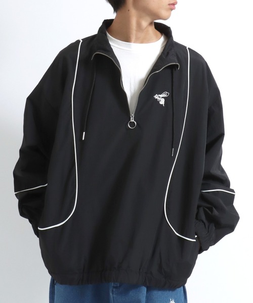 セール】別注 蜂さんワンポイント刺繍 ナイロンアノラックジャケット