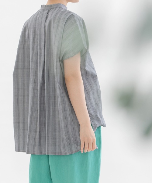 nop de nod(ノップドゥノッド)の「miscスタンドカラーフレンチスリーブシャツ(シャツ/ブラウス・レディース・オフホワイト/スミクロ/ドット・3)」の19枚目の写真