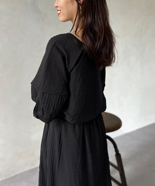 Chez toi(シェトワ)の「SET/前後2WAY綾織ランタンスリーブブラウス(シャツ/ブラウス・レディース・オレンジ/ブラック/オフホワイト・FREE)」の18枚目の写真