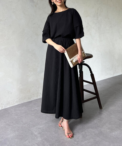 Chez toi(シェトワ)の「SET/前後2WAY綾織ランタンスリーブブラウス(シャツ/ブラウス・レディース・オレンジ/ブラック/オフホワイト・FREE)」の21枚目の写真