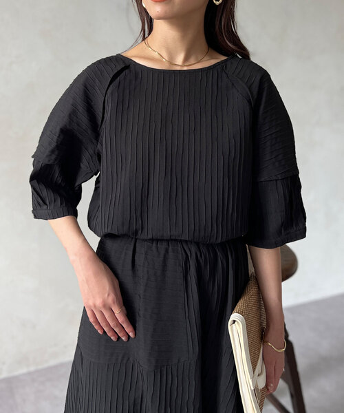 Chez toi(シェトワ)の「SET/前後2WAY綾織ランタンスリーブブラウス(シャツ/ブラウス・レディース・オレンジ/ブラック/オフホワイト・FREE)」の22枚目の写真