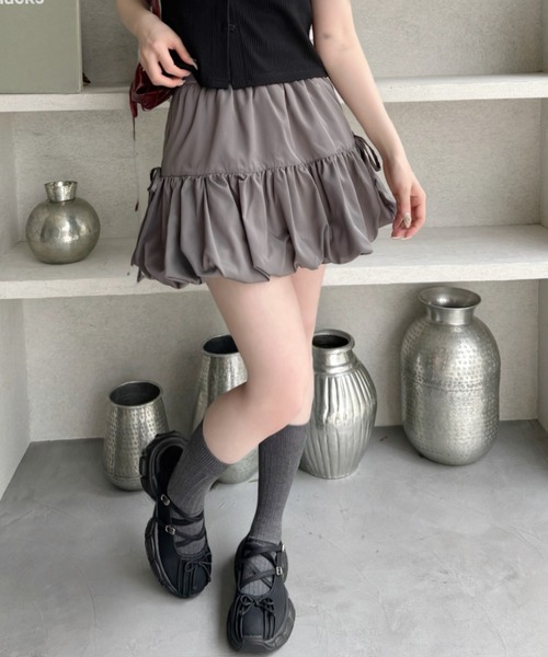バルーン ミニスカート総柄 リボン ヴィンテージ ドット 1.jpg