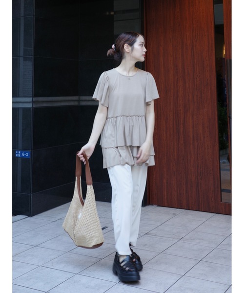 sidefrill loose pants【低身長~高身長】（スラックス